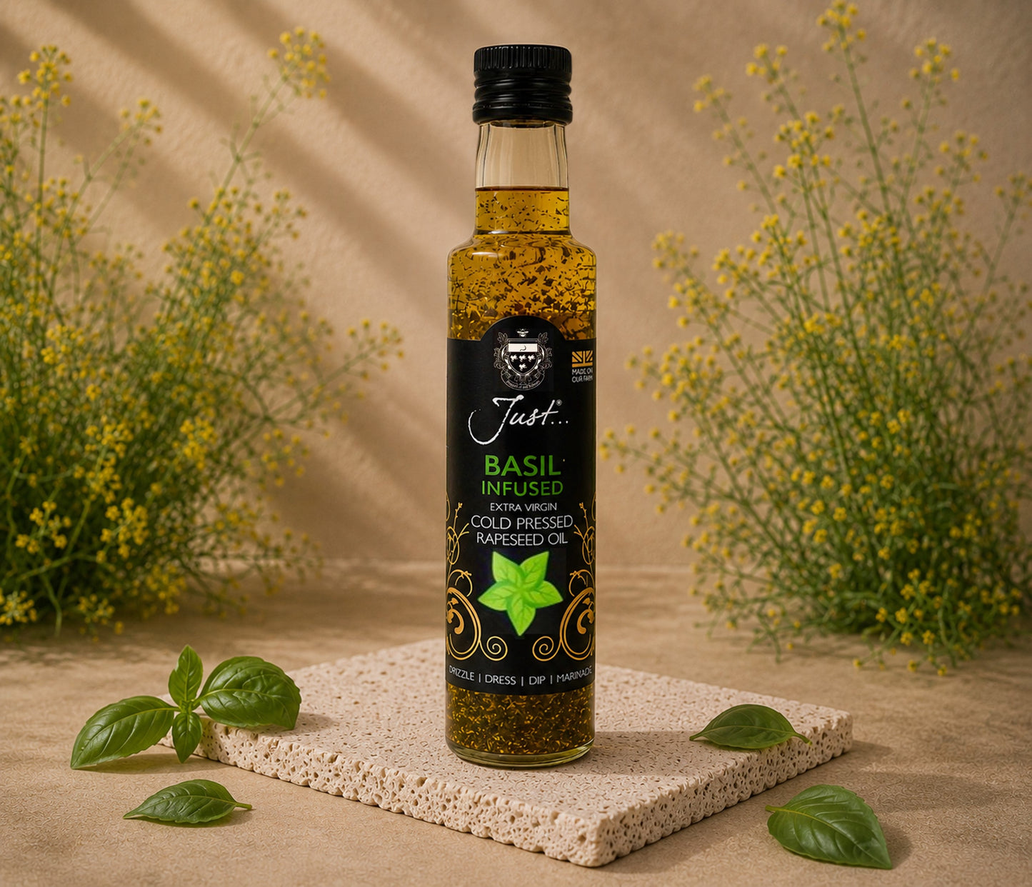 Basil Infused Cold-Pressed Rapeseed Oil 250ml
