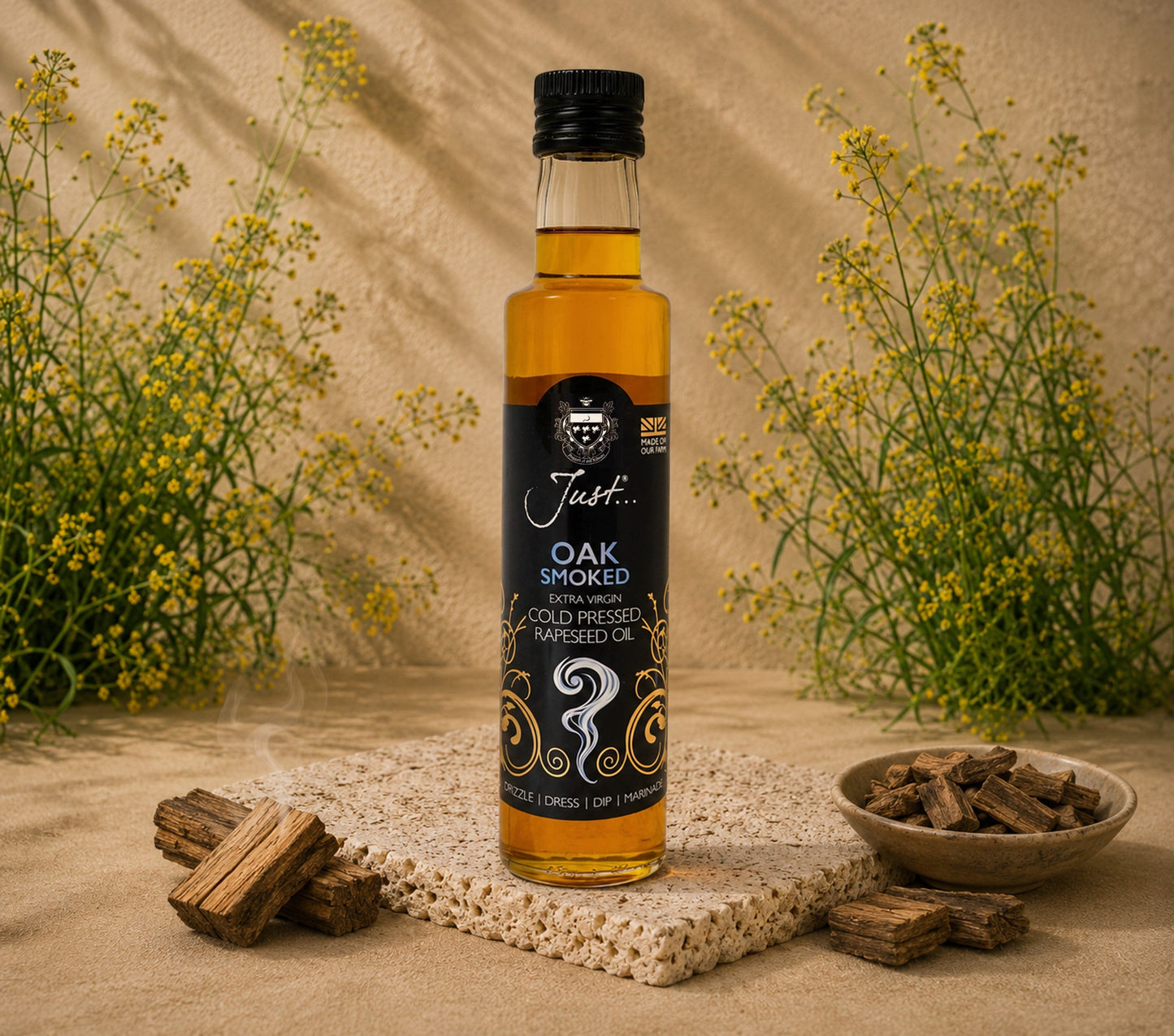 Oak Smoked Infused Cold-Pressed Rapeseed Oil 250ml