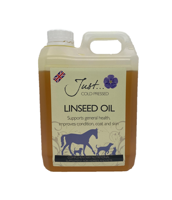 Just Linseed Oil - Natural Pet Supplement - British Cold Pressed Extra Virgin Linseed (Flaxseed) Oil 1.75 Litre