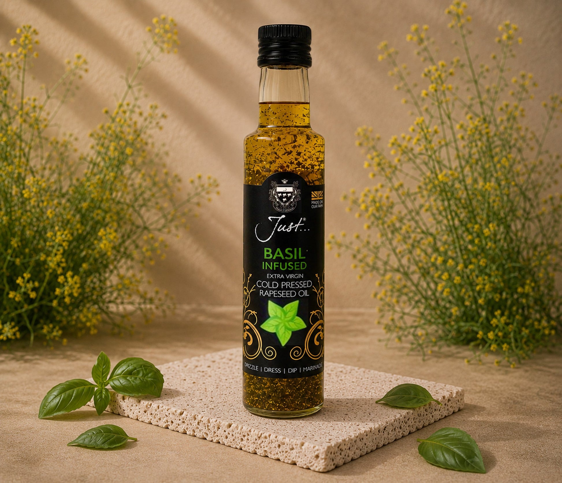 Basil Infused Cold-Pressed Rapeseed Oil 250ml
