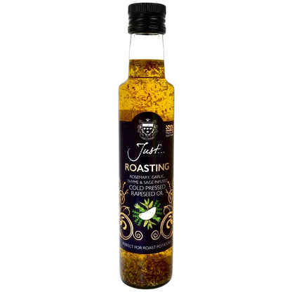 Just Roasting Infused Cold Pressed Rapeseed Oil with Garlic, Rosemary, Thyme and Sage 250ml (Case of 6)