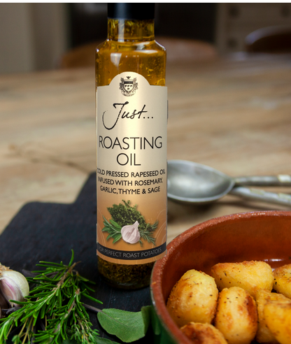 Just Roasting Infused Cold Pressed Rapeseed Oil with Garlic, Rosemary, Thyme and Sage 250ml (Case of 6)