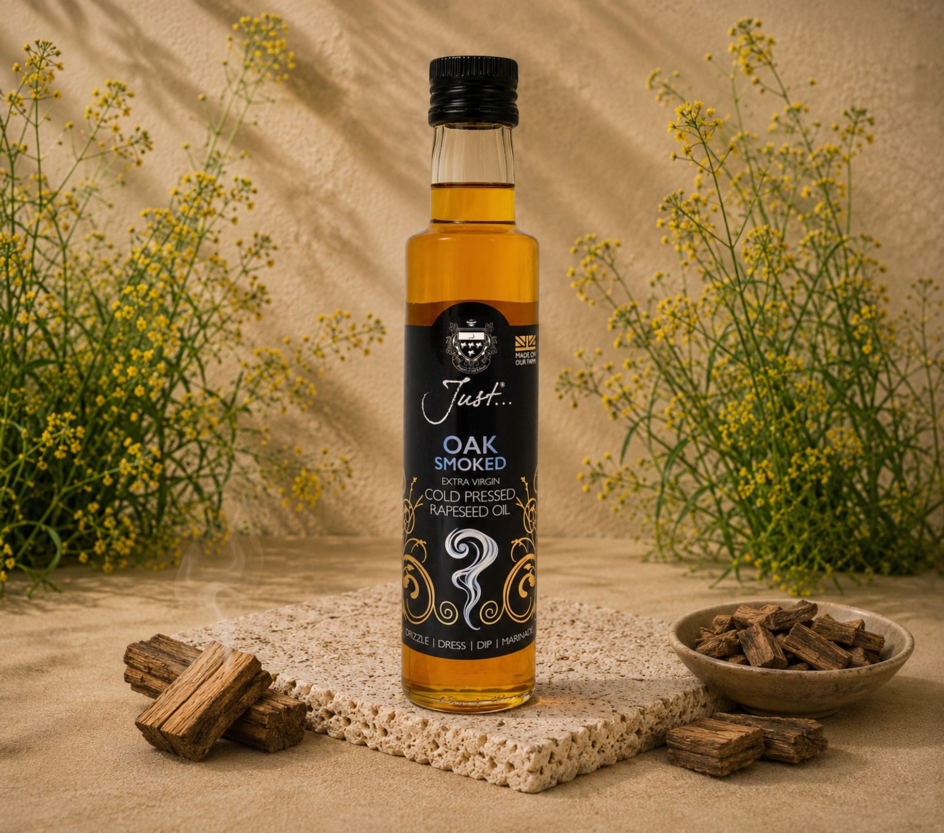 Oak Smoked Infused Cold-Pressed Rapeseed Oil 250ml